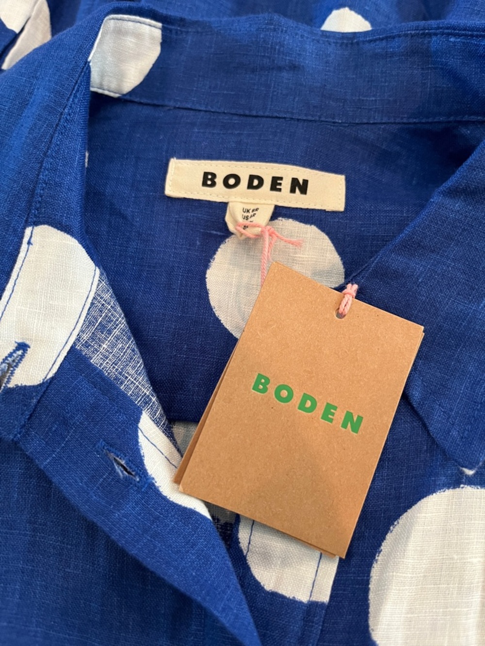 Boden Alexa Polka Dot Linen Shirtdress NWT | size 4 - Picture 6 of 9